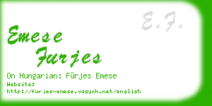 emese furjes business card
